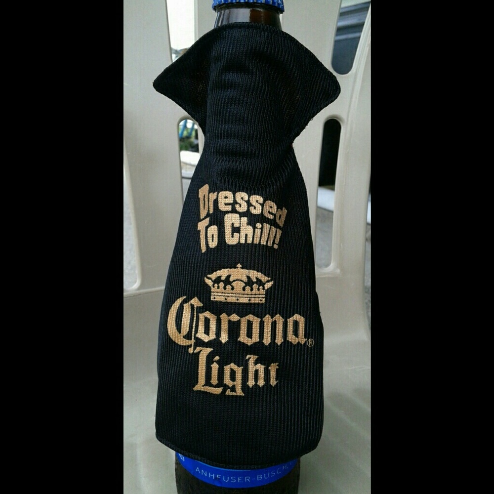 Corona Light Satin Dracula Vampire Cape Beer Costume Koozie Black Red & Black